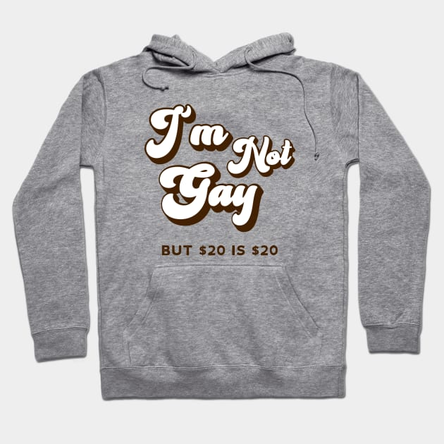 Retro Funny I'm not Gay But $20 is $20 Hoodie by Mix Master Repeat